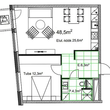 Brand New - Sea View - Balcony - Parking In Garage Apartment