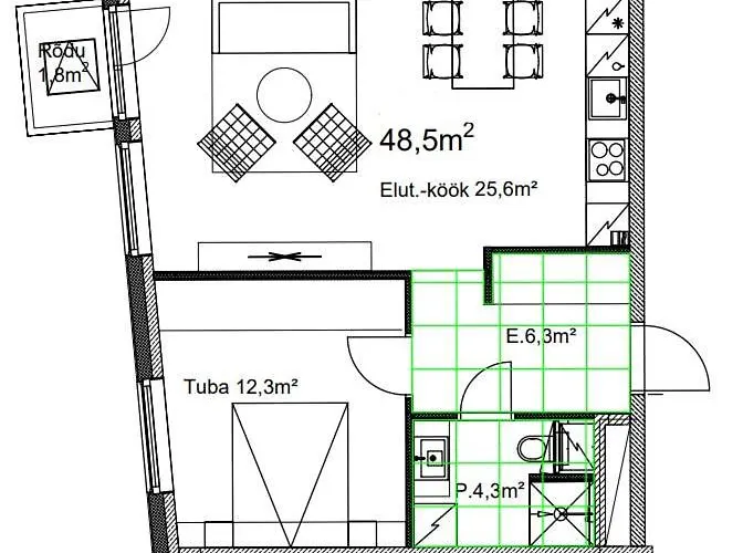 Brand New - Sea View - Balcony - Parking In Garage Korter